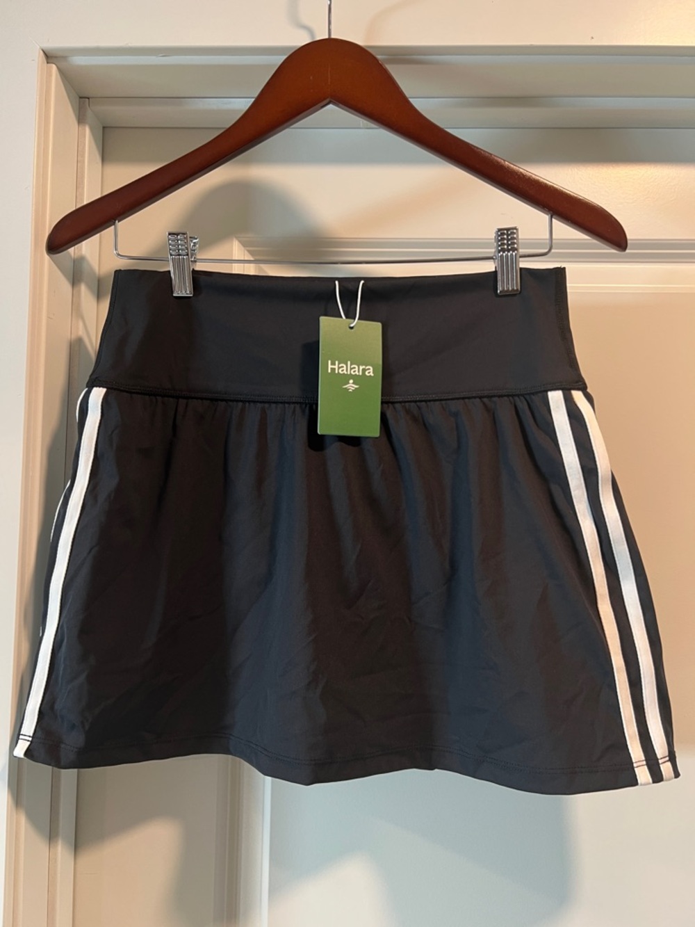DayStretch High Waisted 2-in-1 Color Block Stripe Mini Tennis Skirt with Pockets